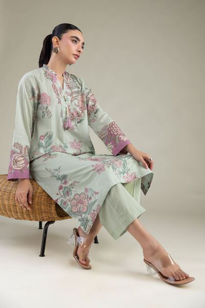 Printed | Cambric | Floral Cambric Kurta | AED 150.00