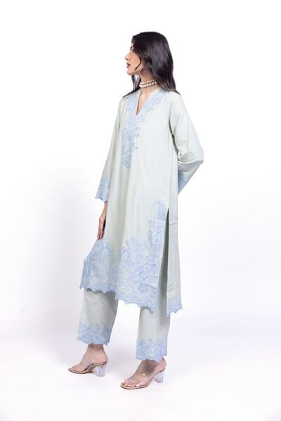 Embroidered | Raw Silk | Pants | AED 92.00