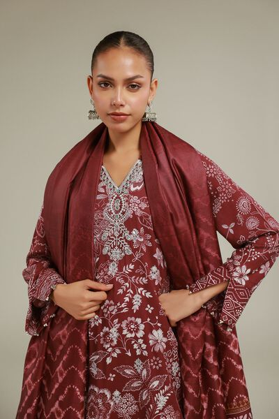 Embroidered | Polyester Silk | Geometric All-Season Dupatta | AED 45.00