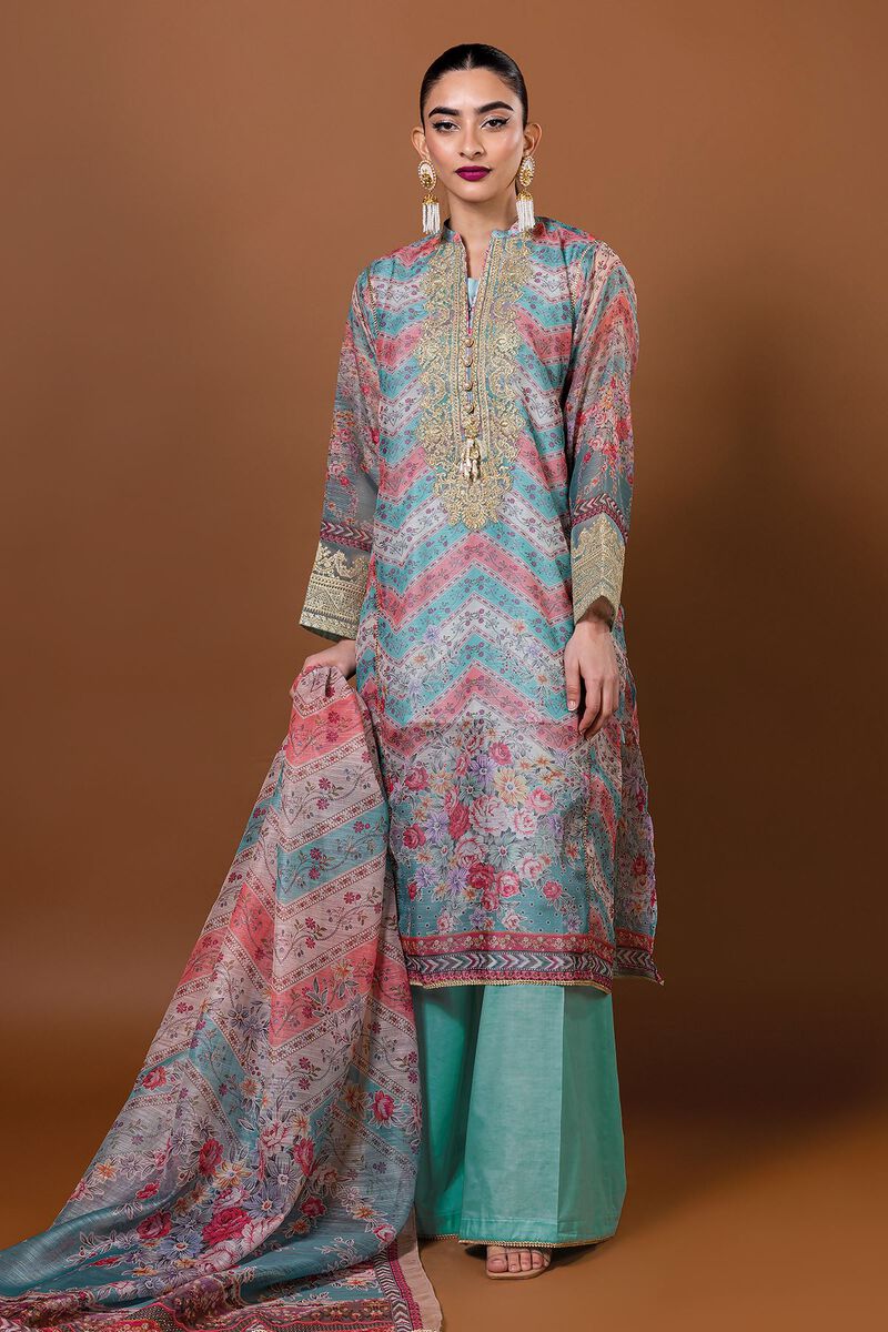 Embroidered | Polyester Organza | Fabrics 3 Piece | null
