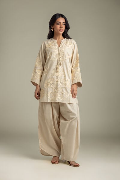 Embroidered | Heavy Textured Cotton | Pants | AED 130.00