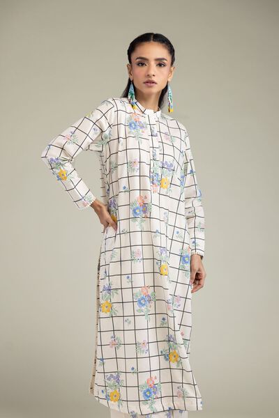 Printed | Cambric | Cambric Floral Kurta | AED 100.00