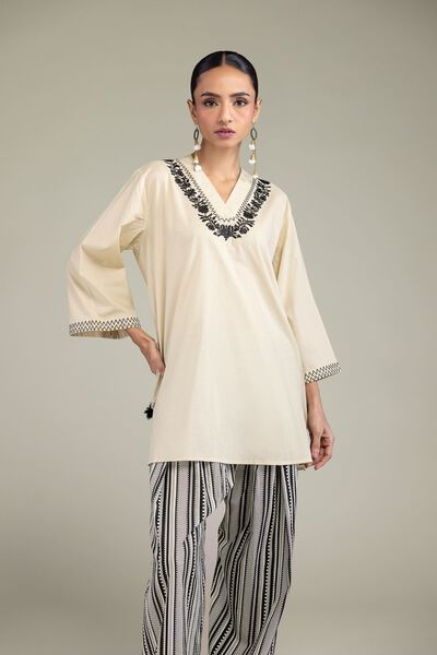 Embroidered | Cambric | Floral Cambric Kurta | AED 130.00