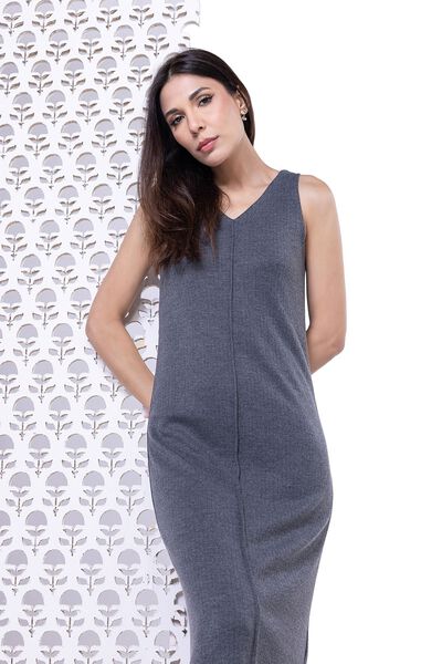 Dyed | Variegated Rib | Maxi Dress | AED 30.00