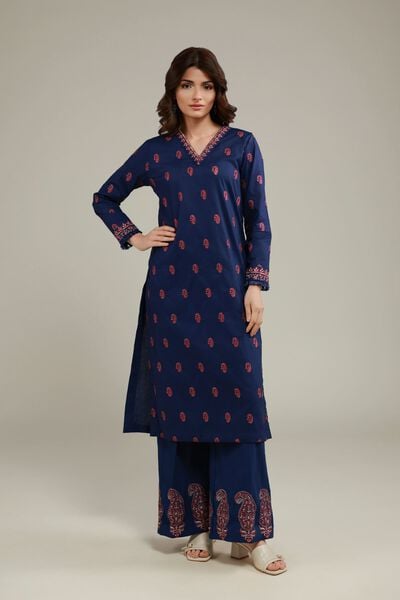 Embroidered | Cotton Crinkle | Relaxed Paisley Pants | AED 112.00