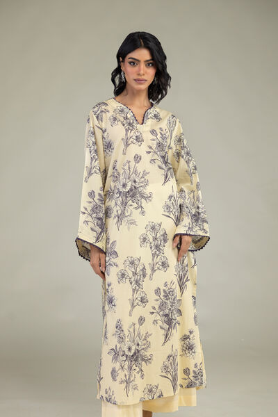 Embroidered | Cambric | Long Floral Kurta | AED 130.00