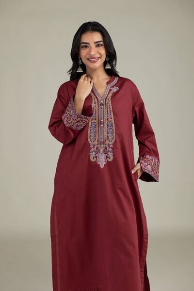 Embroidered | Cambric | Floral Cambric Kurta | AED 130.00