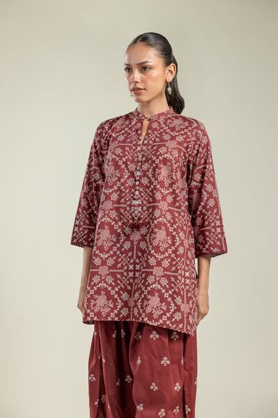 Printed | Cambric | Short Cambric Kurta | AED 100.00