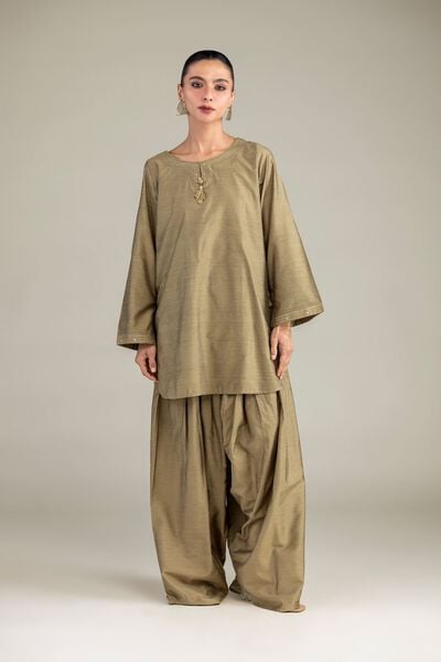 Dyed | Raw Silk | Solid Silk Pants | AED 130.00