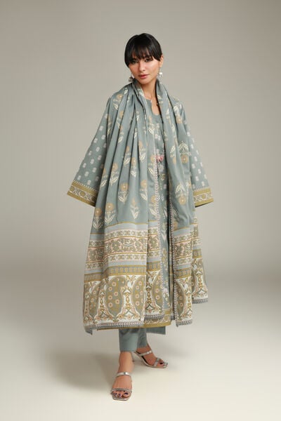 Printed | Cambric | Mint Cambric Pants | AED 80.00