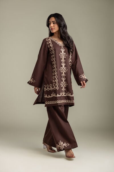 Embroidered | Heavy Textured Cotton | Pants | AED 130.00