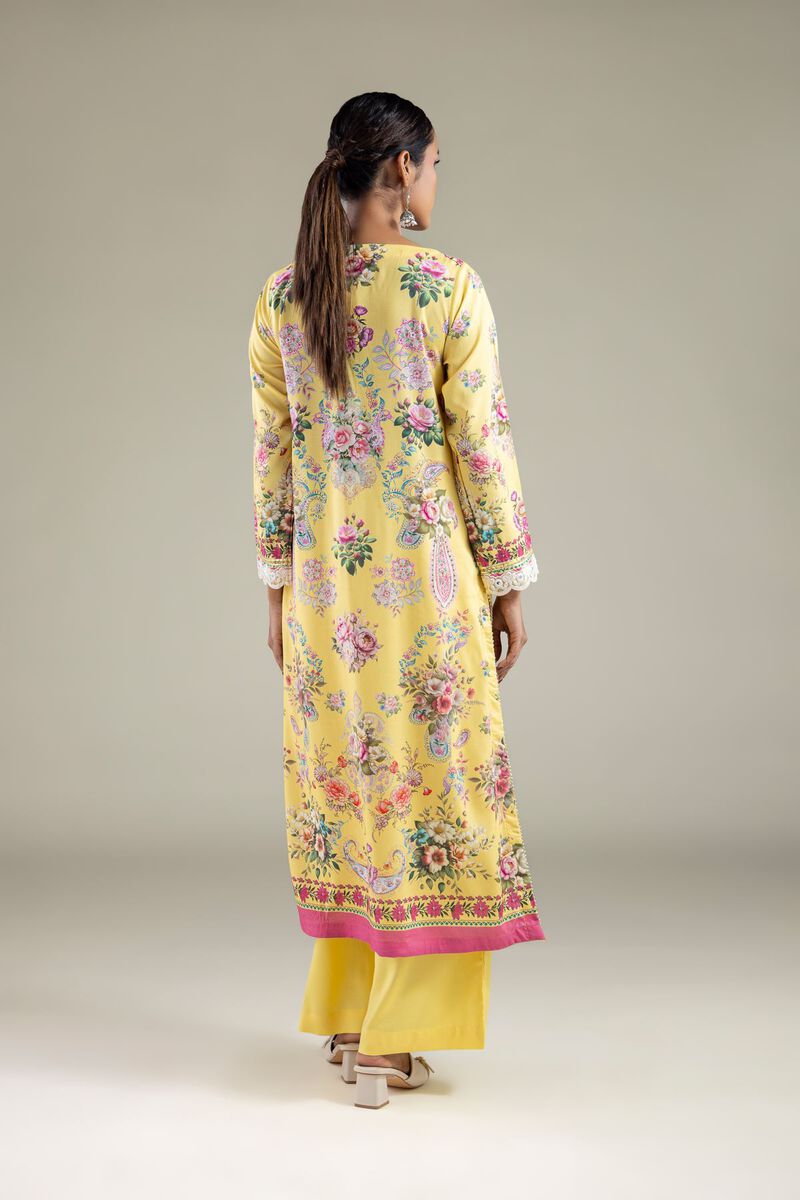 Embroidered | Viscose | Paisley Longline Kurta | AED 90.00