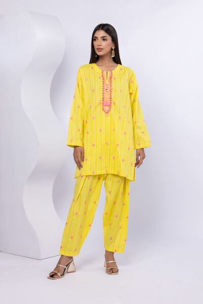 Embroidered | Lurex Stripes | Kurta | AED 140.00