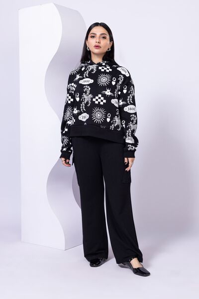 Printed | Cotton Polyester Fleece | Hoodie | AED 30.00