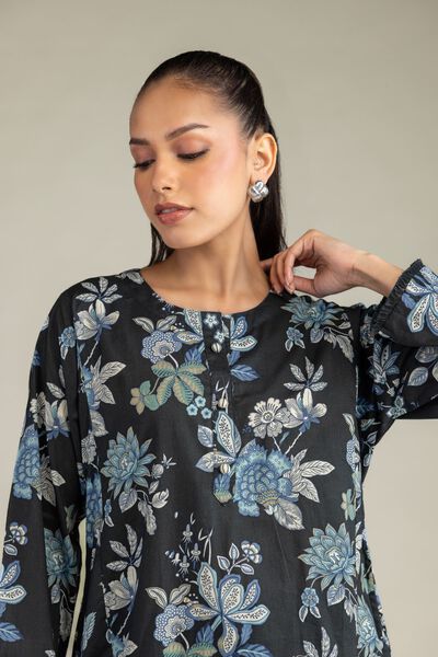 Printed | Cambric | Floral Longline Kurta | AED 130.00