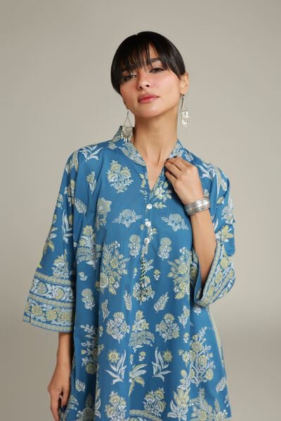 Printed | Cambric | Floral Cambric Kurta | AED 150.00
