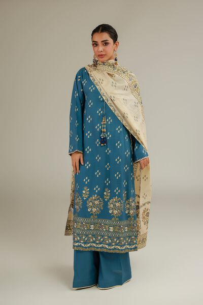 Printed | Raw Silk | 3 Piece Co-ord Set | AED 144.00