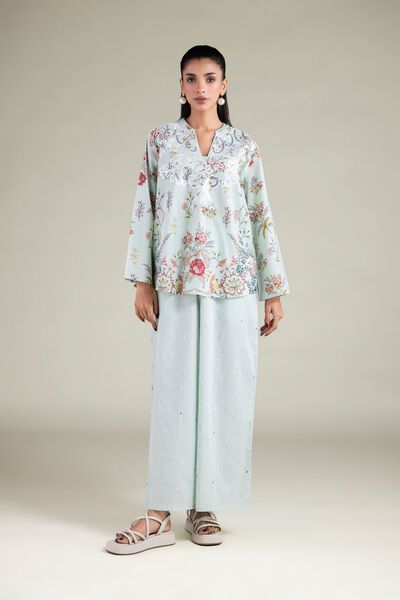 Embroidered | Cambric | Trousers | AED 60.00