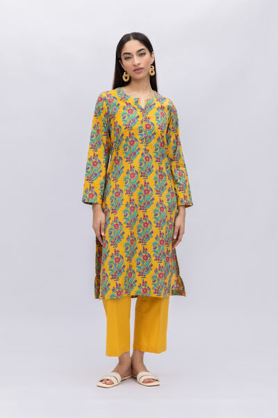 Printed | Crosshatch Poplin | Kurta | AED 100.00