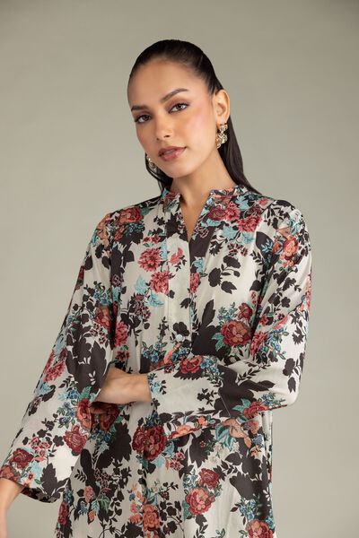 Printed | Cambric | Floral Cambric Kurta | AED 150.00