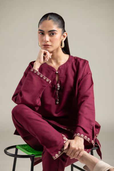Embroidered | Textured Cotton | Kurta | AED 45.00