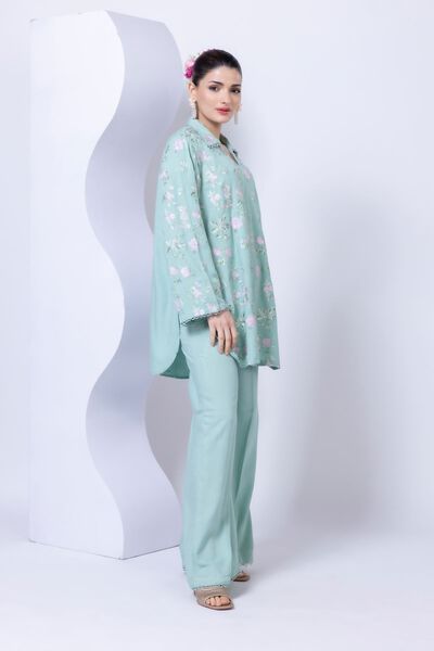 Dyed | Crosshatch Raw Silk | Pants | AED 24.00