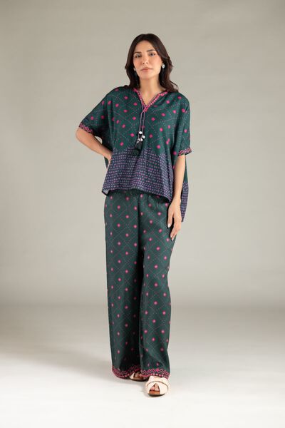 Embroidered | Viscose Crepe | Trousers | AED 60.00