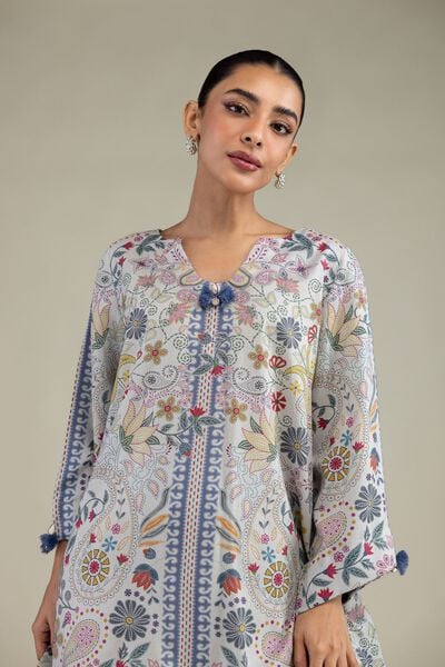 Printed | Textured Weave | Printed Paisley Kurta | AED 150.00