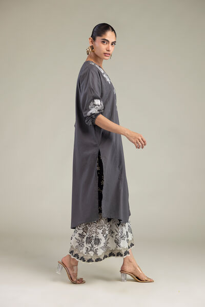 Embroidered | Cambric | Floral Cambric Pants | AED 130.00