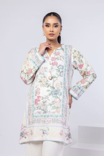 Printed | Dull Raw Silk | Kurta | AED 100.00
