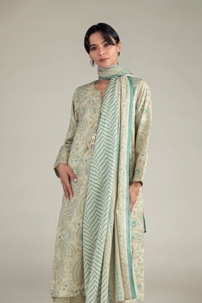 Lawn | Beige Lawn Dupatta | AED 130.00