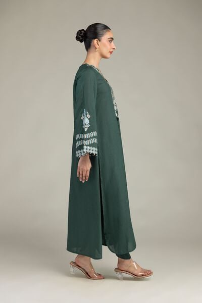 Embroidered | Raw Silk | Green Silk Shalwar | AED 30.00