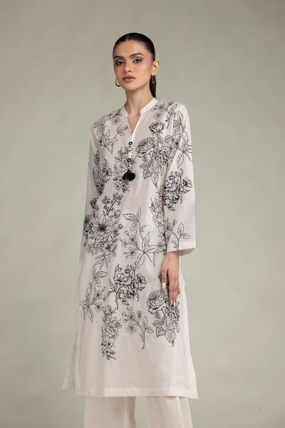 Embroidered | Cambric | Cambric Longline Kurta | AED 200.00