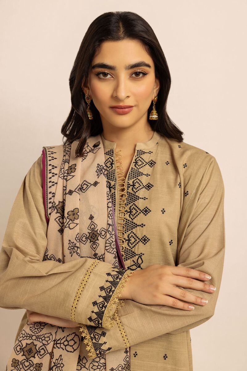 Embroidered | Crosshatch | Fabrics 3 Piece | null