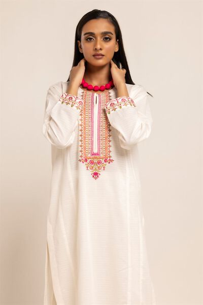 Kurta | Embroidered, OFF-WHITE, hi-res
