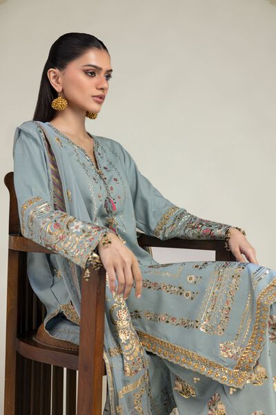 Embroidered | Raw Silk | 3 Piece Co-ord Set | AED 195.00