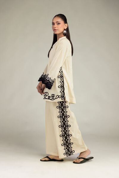 Embroidered | Cotton Dobby | Cotton Dobby Pants | AED 100.00