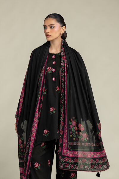 Embroidered | Lawn | Black Lawn Dupatta | AED 130.00
