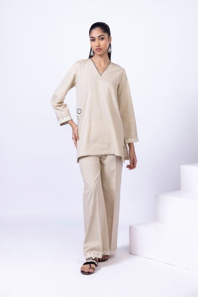 Embroidered | Crosshatch Poplin | Kurta | AED 50.00