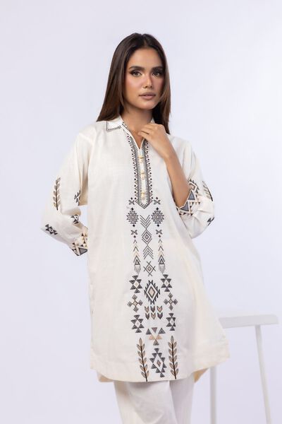 Embroidered | Crosshatch Poplin | Kurta | AED 100.00