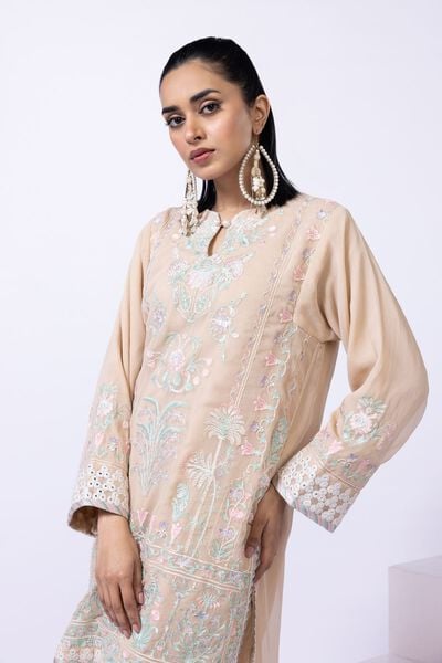 Embroidered | Polyester Crinkle Chiffon | Kurta | AED 72.00