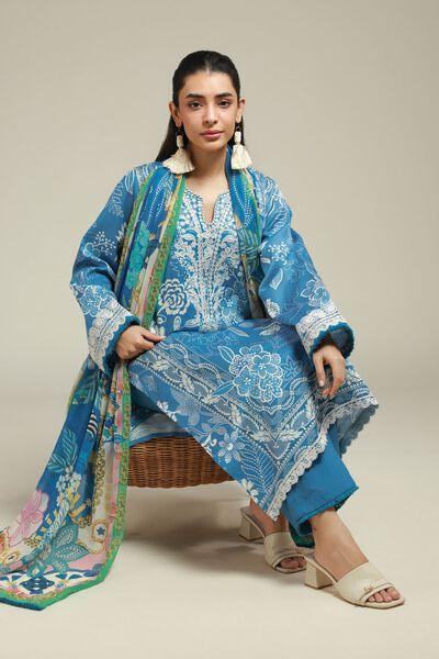 Embroidered | Satin | 3-Piece Tailored Set | AED 300.00