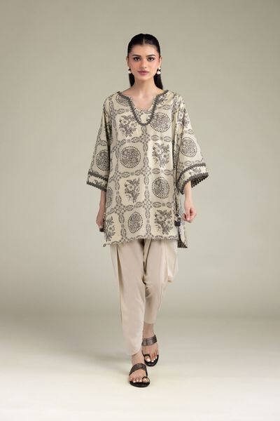 Printed | Cotton Viscose | Beige Solid Shalwar | AED 130.00