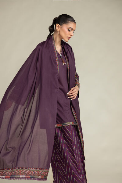 Embroidered | Lawn | Purple Lawn Dupatta | AED 150.00