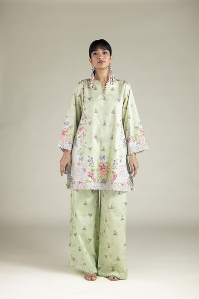 Embroidered | Satin | Fabrics 2 Piece | Top and Bottom | AED 150.00