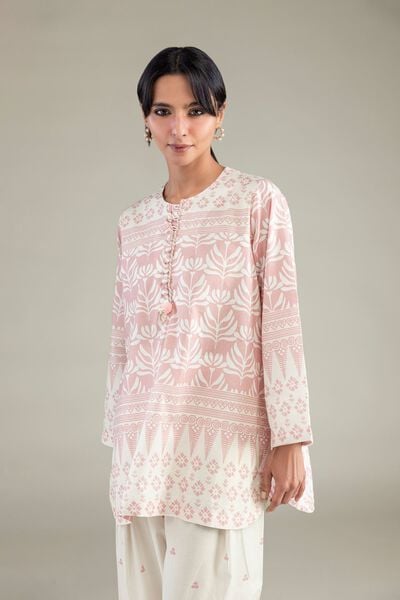 Cambric | Floral Pink Kurta | AED 150.00