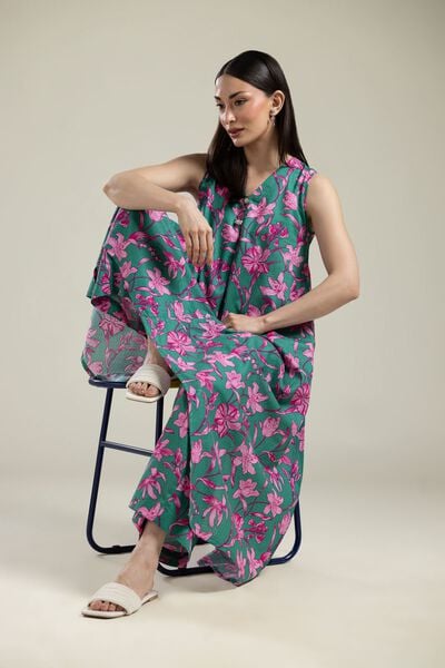 Printed | Cotton Dobby | Sleeveless Cotton Kurta | AED 130.00