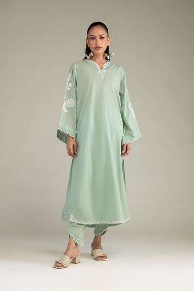 Embroidered | Cambric | Solid Mint Shalwar | AED 130.00