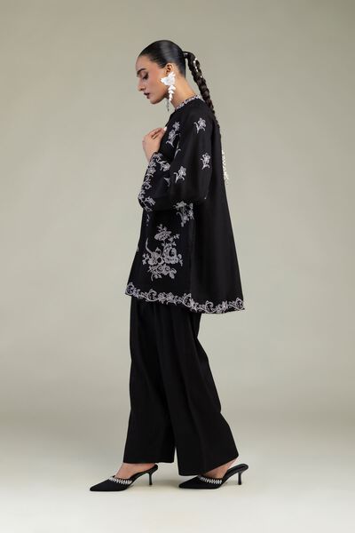 Embroidered | Raw Silk | Black Solid Shalwar | AED 100.00