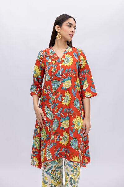Printed | Crosshatch Poplin | Kurta | AED 100.00